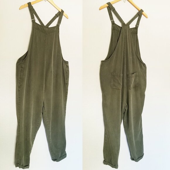 LED LUXE ESSENTIALS DENIM A Pea in the Pod Tencel Maternity Overall Olive M $117 - Picture 14 of 16